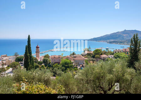 View of port in Zante town, capital city of Zakynhtos, Greece Stock Photo