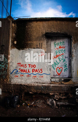 Painting at Dheisheh refugee camp - Bethlehem - Palestine - palestinian occupied territories Stock Photo