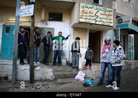 Young guys at Dheisheh refugee camp - Bethlehem  - Palestine Stock Photo