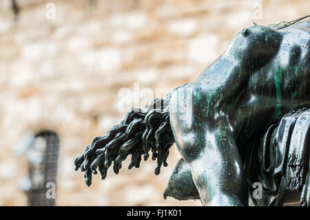 Piazza delal Signoria Dettaglio di Perseo con la testa di Medusa. Località: Firenze (FI), Italia.|Piazaz della Signoria  Detail of Perseus With the Head of Medusa. Locality: Florence (FI), Italy. Stock Photo