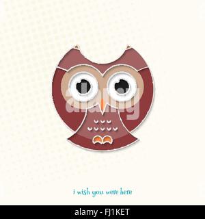 abstract, cartoon style owl icon isolated on white background. vector wisdom concept and knowledge symbol. cute owlet logo. nigh Stock Vector