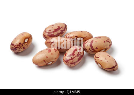 Heap of raw Pinto beans ,Phaseolus vulgaris on white background Stock Photo