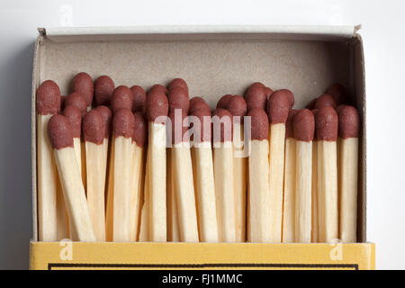 Open box of Matches on white background Stock Photo