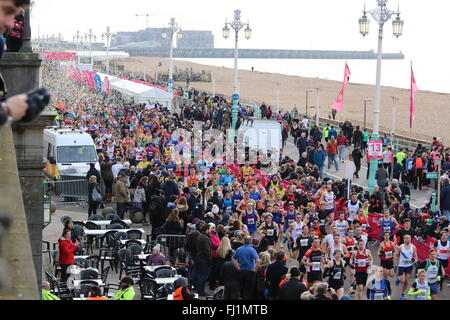 Brighton, UK. 28th February, 2016. Brighton Half Marathon Credit:  Colin Mitchell/Alamy Live News Stock Photo