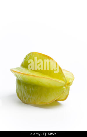 Fresh whole starfruit on white background Stock Photo