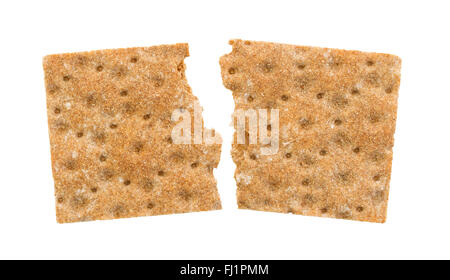 Broken cracker (breakfast) isolated on a white background Stock Photo