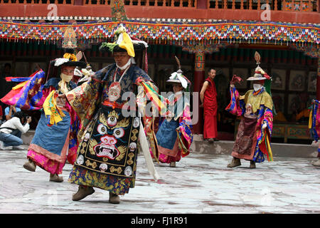 Celebrations at Hemis monastery gompa near Leh in Ladakh, India Stock Photo