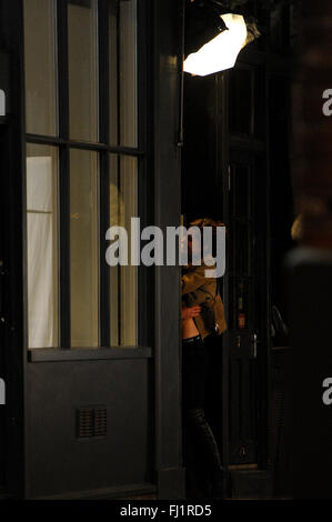 Simon Baker.and Rose Byrne on set filming I Give It a Year In Soho London 14 pics (credit image © Jack Ludlam) Stock Photo