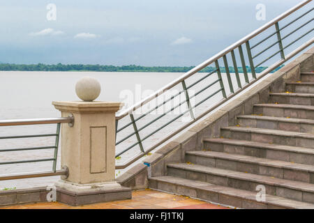 Guayas river view at the boardwalk in Puerto Santa Ana in Guayquil, Ecuador. Stock Photo