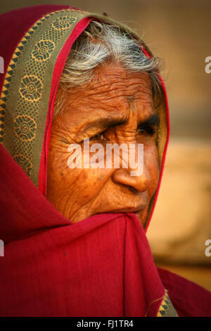 Indian woman in colorful saree, Jodhpur, Rajasthan, India Stock Photo ...