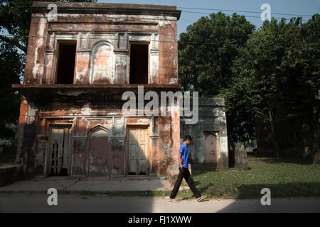 Man walks alone in Sonargaon ,  Bangladesh Stock Photo