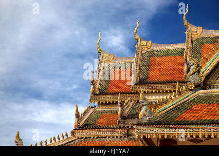 Roof of Wat Baydamram, Battambang Stock Photo