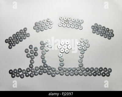 The landscape. Is made of flat washers Stock Photo