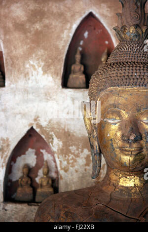 Buddha statue in Vat Sisakhet , Vientiane, Laos Stock Photo