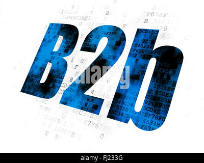 Finance concept: Pixelated blue text B2b on Digital background Stock Photo