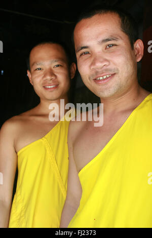 Buddhist monks in Luang Prabang , Laos, Asia Stock Photo