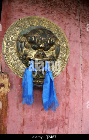 Door bell inside the Inside the Erdene Zuu monastery , Mongolia Stock Photo