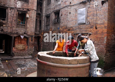 Streets of Bhaktapur, nepal Stock Photo