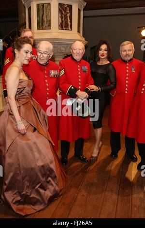 Guests attend Celebration of Chelsea Gala  Featuring: Melinda Hughes, Chelsea Pensioners, Nancy Dell'Olio Where: London, United Kingdom When: 28 Jan 2016 Stock Photo