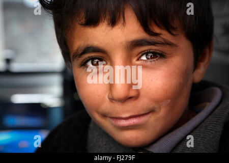 Portrait of Kurdish boy near Harran, Eastern  in Turkey Stock Photo