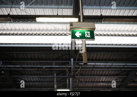Exit sign post with clipping path Stock Photo
