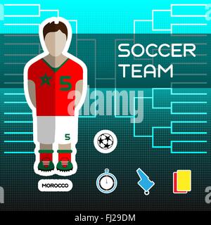 football kit of Morocco 2018, t-shirt template for soccer jersey. Vector  illustration Stock Vector Image & Art - Alamy