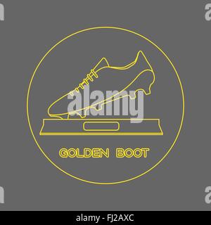 Golden Boot Sports Prize. Soccer Championship Symbol. Flat Design Golden Shoe. Digital vector illustration. Stock Vector