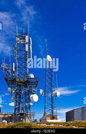 A WIRELSS TRANSMISSION TOWER at LOBO POINT on the Continental Divide - COLORADO ROCKIES Stock Photo