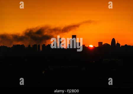 Beijing, China. 29th Feb, 2016. The landscape of city sunrise in Beijing, China on 29th Feb 2016. Credit:  CPRESS PHOTO LIMITED/Alamy Live News Stock Photo