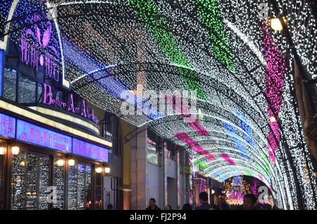 Beijing, Beijing, CHN, China. 29th Feb, 2016. The eighth Light Festival in Blue Solana will end today. Many visitors come to see it. Credit:  SIPA Asia/ZUMA Wire/Alamy Live News Stock Photo