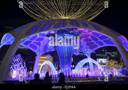 Beijing, Beijing, CHN, China. 29th Feb, 2016. The eighth Light Festival in Blue Solana will end today. Many visitors come to see it. Credit:  SIPA Asia/ZUMA Wire/Alamy Live News Stock Photo