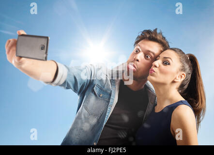 Selfie couple Stock Photo