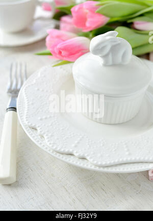 Easter table serving Stock Photo
