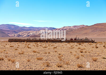 Cemetery in the Puna desert, Santa Rosa de los Pastos Grandes, Argentina Stock Photo