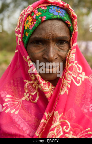 Fulani tribe woman of northern Benin, Africa Stock Photo