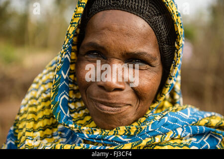 Fulani tribe woman of northern Benin, Africa Stock Photo