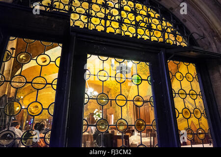 Close Up Of A Bull S Eye Glass Window Pane And Reflections In Other Panes Of Glass Of Buildings Opposite Christchurch Dorset England Stock Photo Alamy
