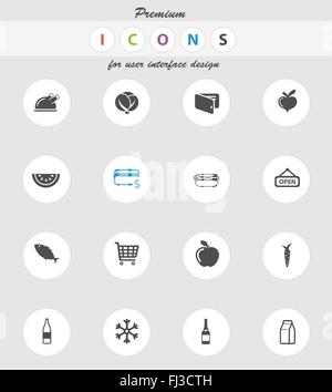 Grocery simply icons Stock Vector