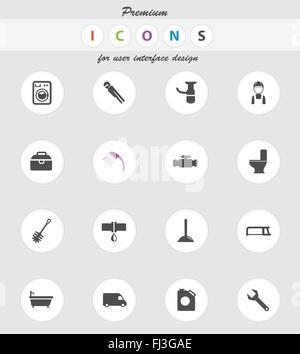 Plumbing service simply icons Stock Vector Image & Art - Alamy