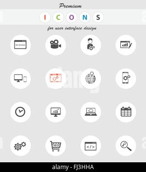SEO and development simply icons Stock Vector