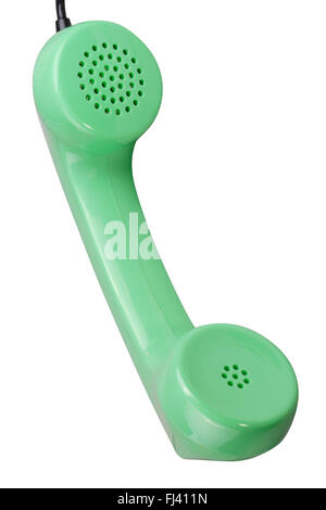 Old Green Rotary Telephone handset Stock Photo