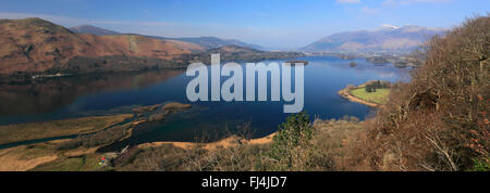 Spring, Derwentwater from Surprise viewpoint, Keswick, Lake District National Park, Cumbria County, England, UK Stock Photo