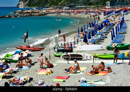 Beach of Monterosso al Mare. Cinque Terre, La Spezia, Liguria, Italy Stock Photo