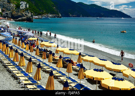 Beach of Monterosso al Mare. Cinque Terre, La Spezia, Liguria, Italy Stock Photo