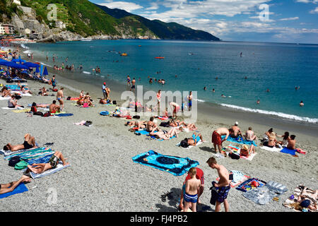 Beach of Monterosso al Mare. Cinque Terre, La Spezia, Liguria, Italy Stock Photo