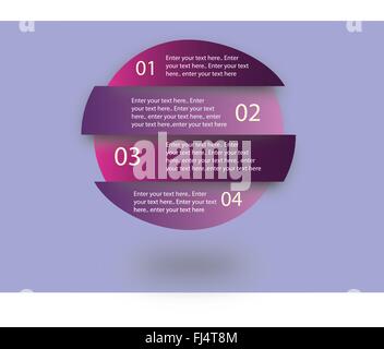 an infographic circle with four text options Stock Vector
