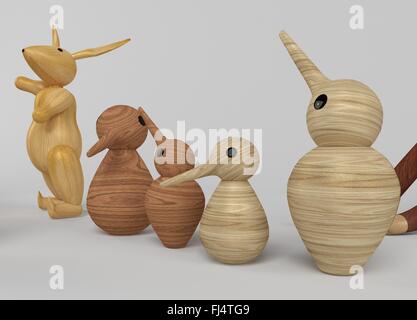 wooden Toys selection Computer generated 3D illustration Stock Photo ...