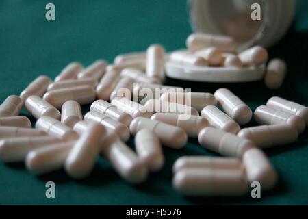 Drugs in the form of capsules. Stock Photo