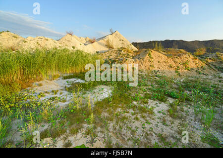 pile of sand in a lime quarry, Germany, Bergisches Land, Steinbruch Osterholz, Dornap, Wuppertal Stock Photo