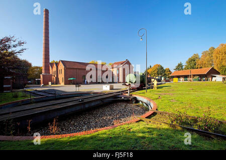 turntable in front of the Bocholt textile museum, outdoor, Germany, North Rhine-Westphalia, Muensterland, Bocholt Stock Photo